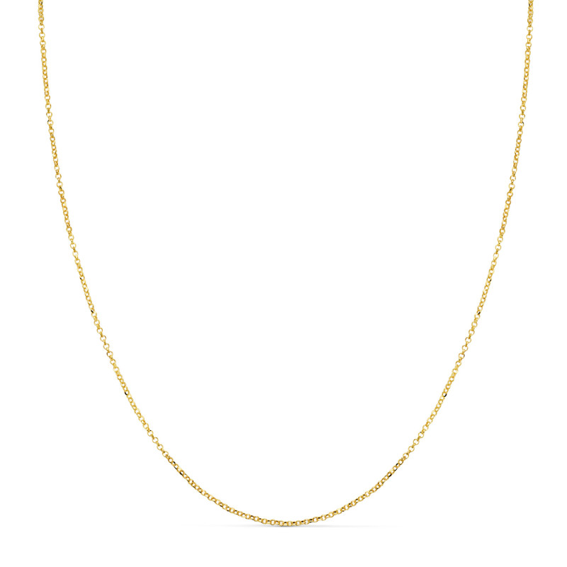 18K CADENA ORO AMARILLO ROLO HUECA DIAMANTADA ANCHO: 1MM. LARGO: 40CM