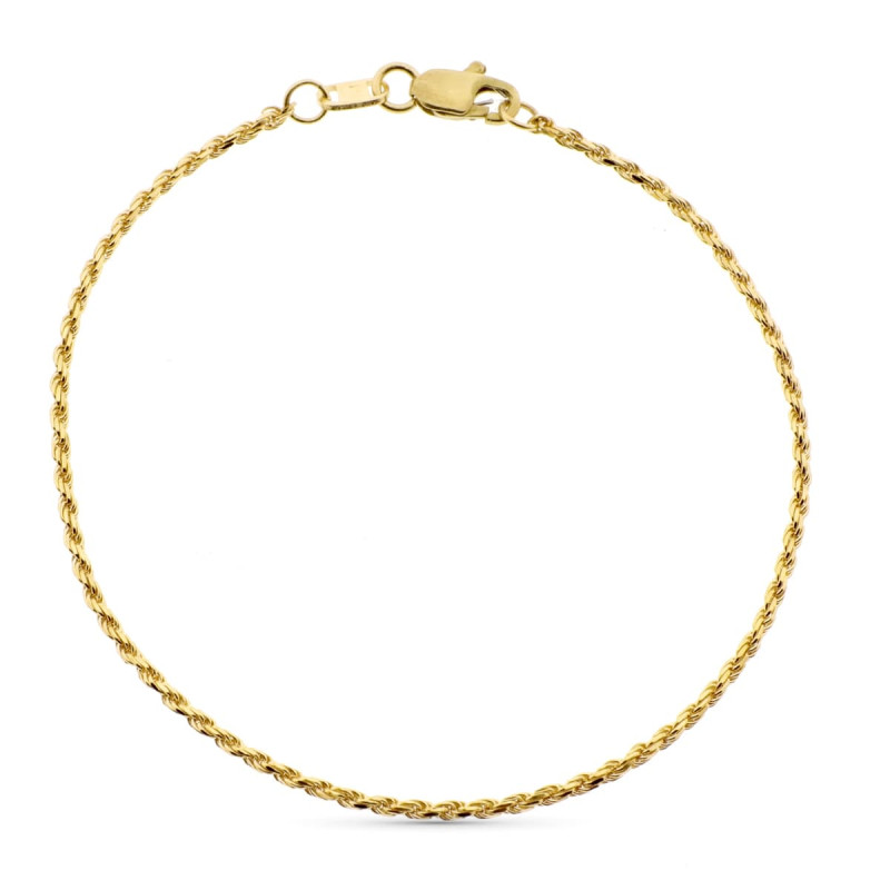 18K PULSERA ORO AMARILLO CORDON SALOMONICO ANCHO 1.5 MM 19CM