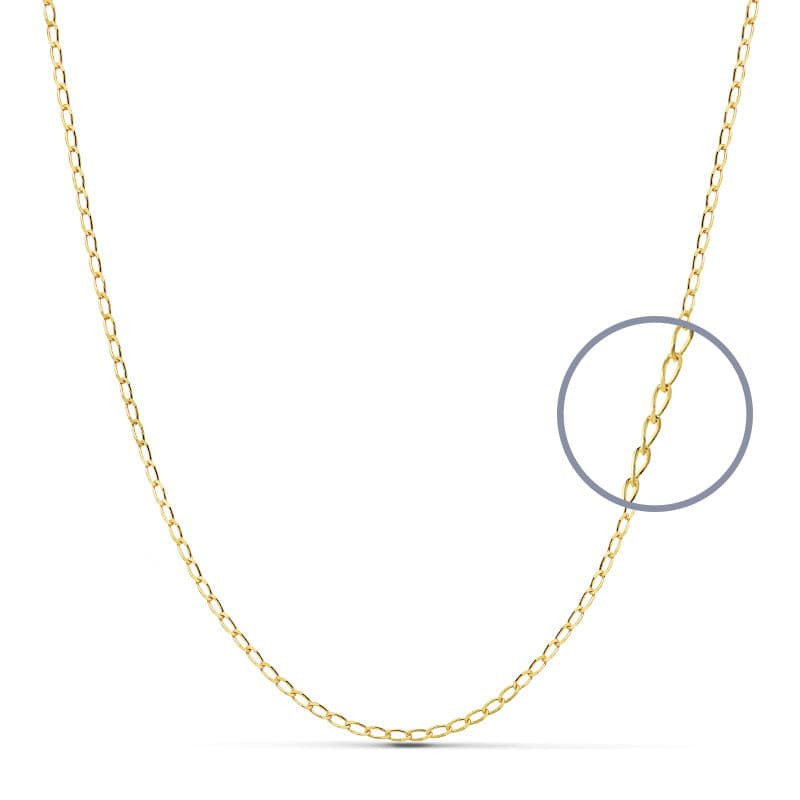 18K CADENA ORO AMARILLO MACIZA BILBAO 40CM 0.9 MM