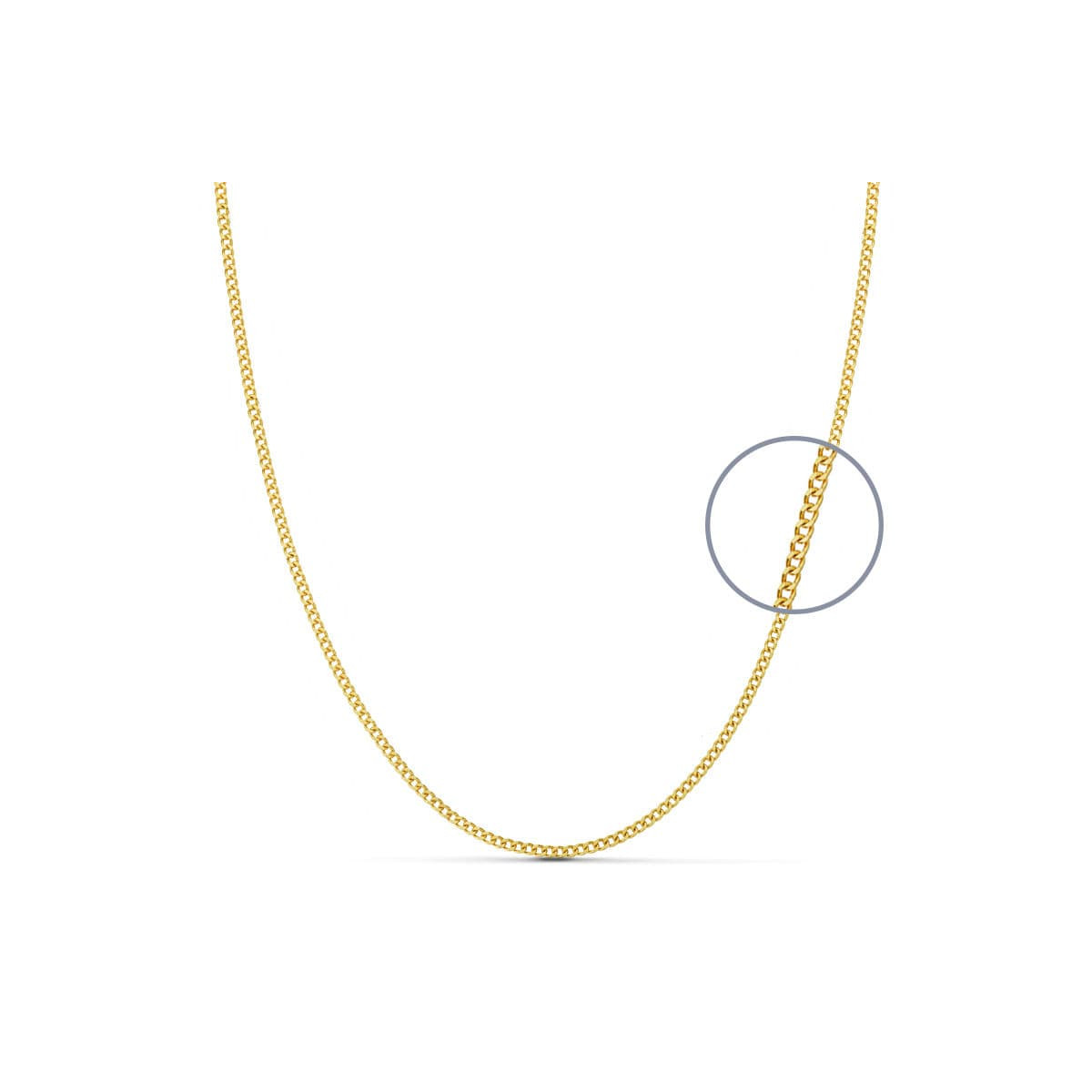 18K CADENA ORO AMARILLO MACIZA BARBADA 45CM ANCHO 1.2 MM