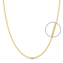 18K CADENA ORO AMARILLO MACIZA BARBADA 50CM ANCHO 1.2 MM