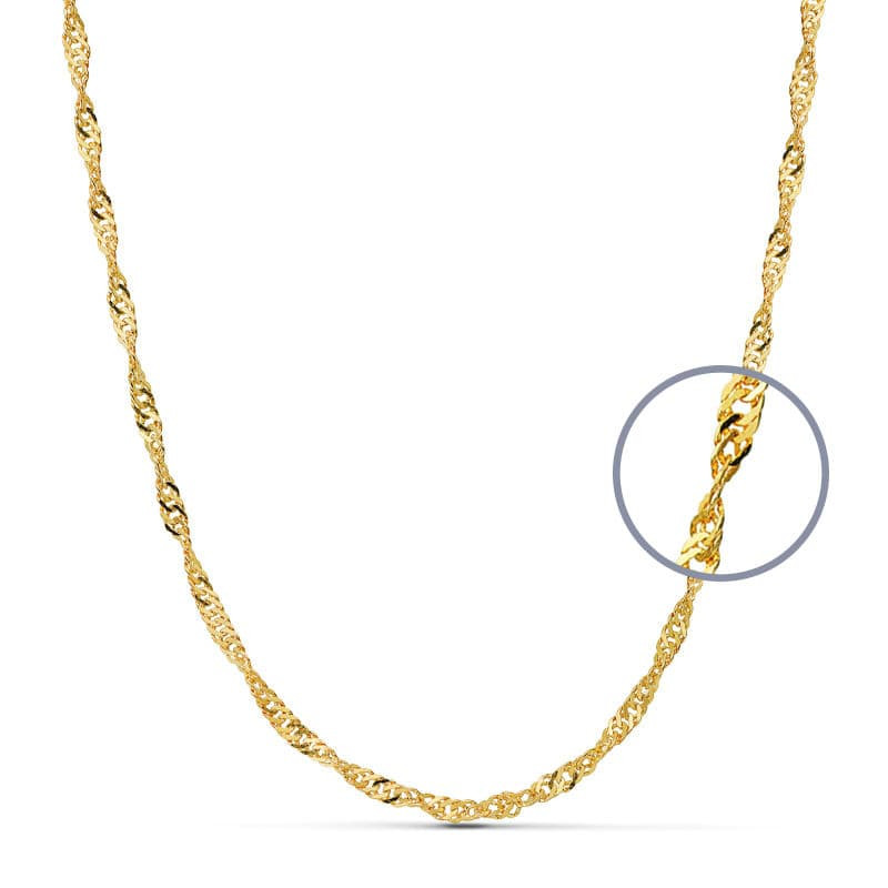 18K CADENA ORO AMARILLO MACIZA SINGAPUR 50CM 2.7 MM