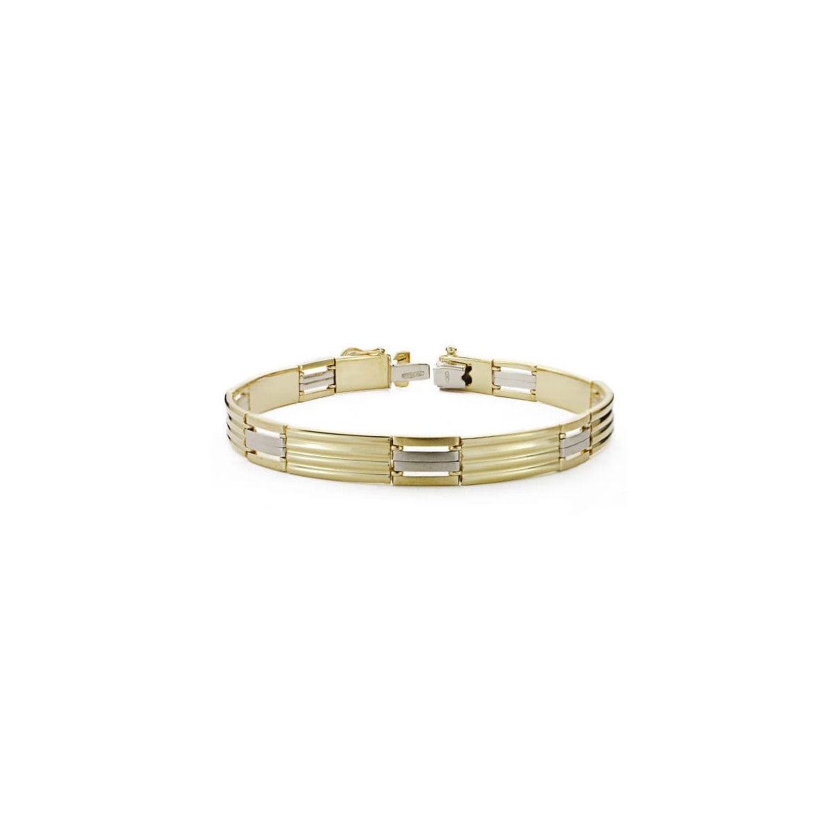 18K PULSERA CABALLERO BICOLOR 21.5 CM