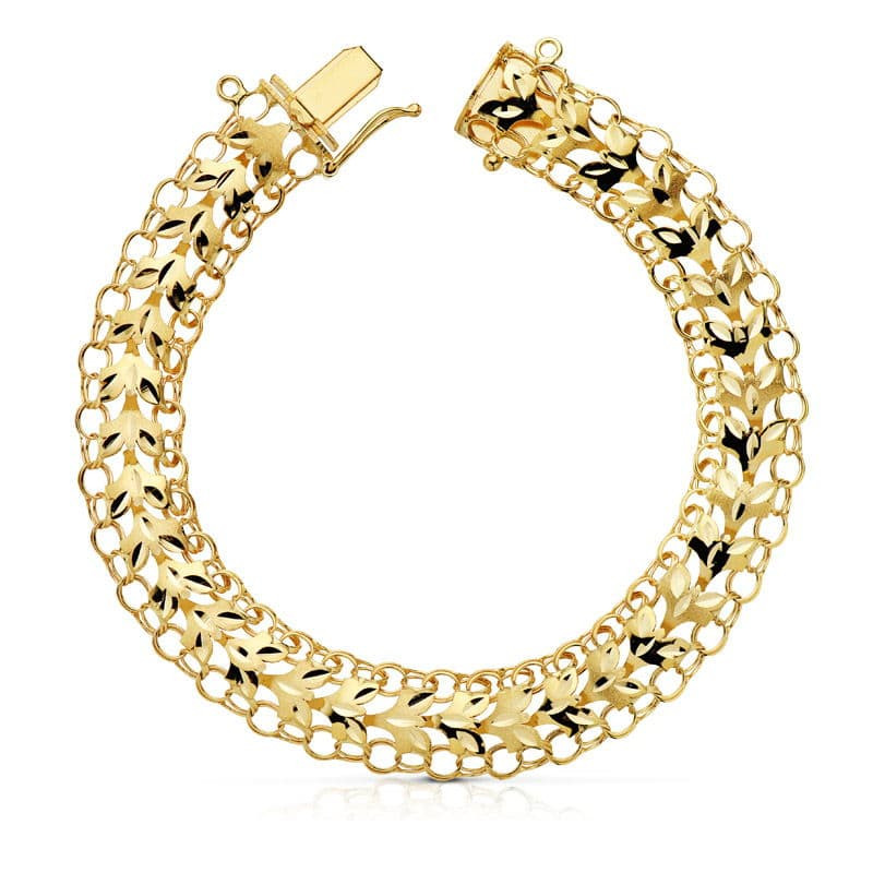 18K PULSERA ORO AMARILLO PRINCESA 10 MM 20CM 12.0 GR