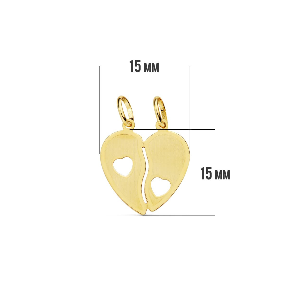 18K COLGANTE ORO AMARILLO CORAZON PARTIDO 15X15 MM C. AMOR