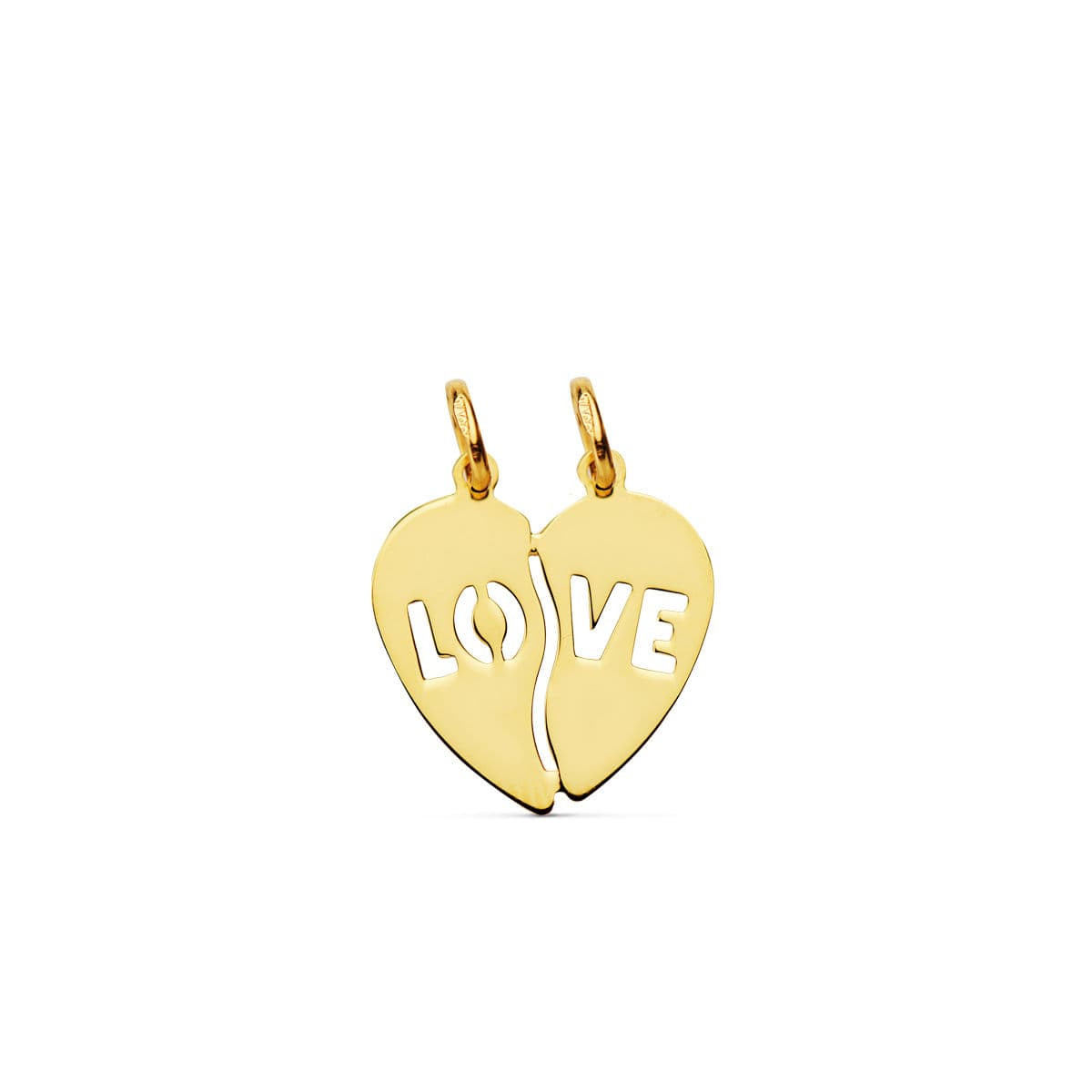 18K COLGANTE ORO AMARILLO CORAZON LOVE. 15X15 MM C. AMOR