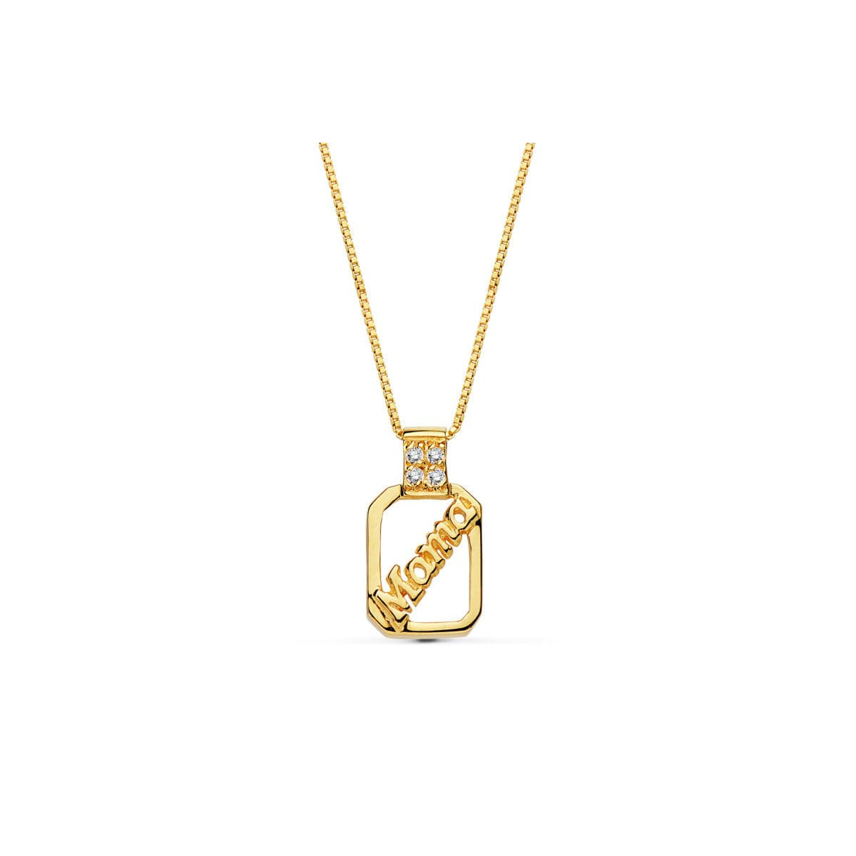 18K GARGANTILLA ORO AMARILLO MAMA CIRCONITA CADENA 44 CM