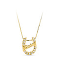 18K GARGANTILLA ORO AMARILLO MADRE HERRADURA CON CIRCONITAS