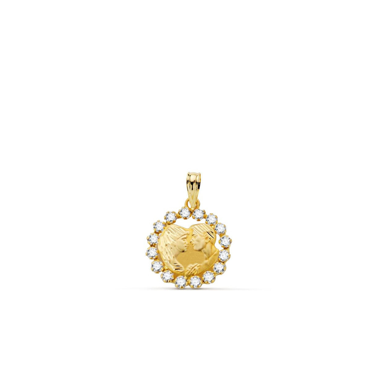 18K COLGANTE ORO AMARILLO ENAMORADOS 16X14 MM C. AMOR