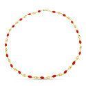 18K GARGANTILLA ORO AMARILLO JAULA CORAL FINO CERDEÑA 8X5 MM 45CM