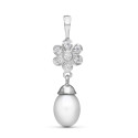 18K COLGANTE ORO BLANCO Y PERLA