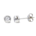 18K PENDIENTES ORO BLANCO Y COLGANTE CADENA CHATON