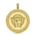18K COLGANTE MEDUSA ORO AMARILLO  GRECA 32X30 MM
