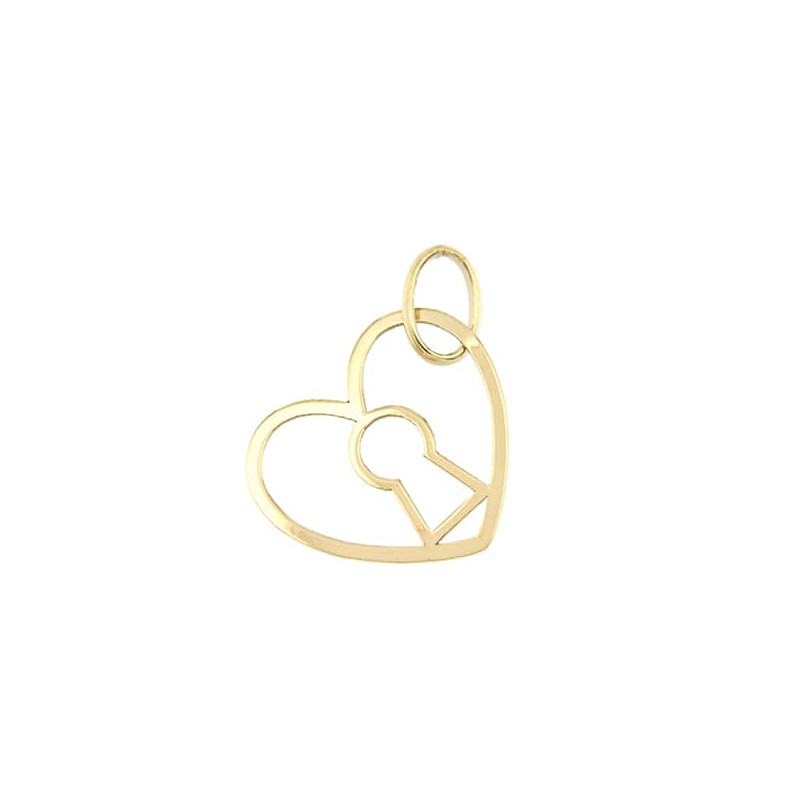 18K COLGANTE ORO AMARILLO CORAZON CERRADURA 11X13 MM C. AMOR