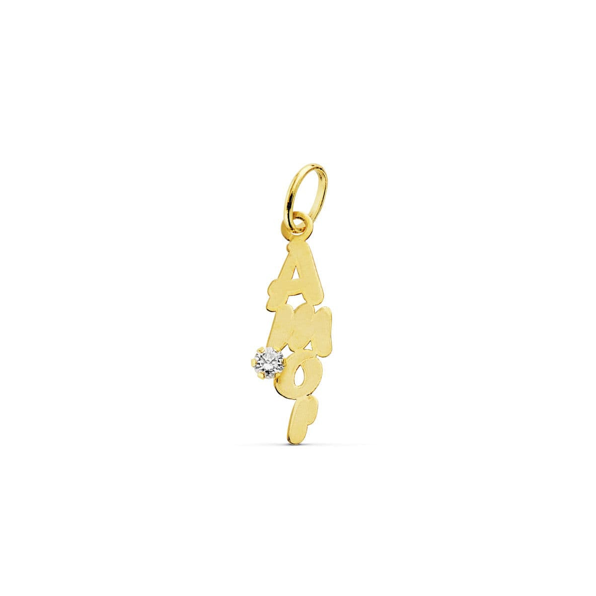 18K COLGANTE ORO AMARILLO AMOR CIRCONITA 19X6 MM