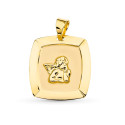 18K MEDALLA ORO AMARILLO ANGEL BURLON LASER 19X18 MM
