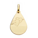 18K COLGANTE ORO AMARILLO GOTA CORAZONES 21X14 MM C.AMOR