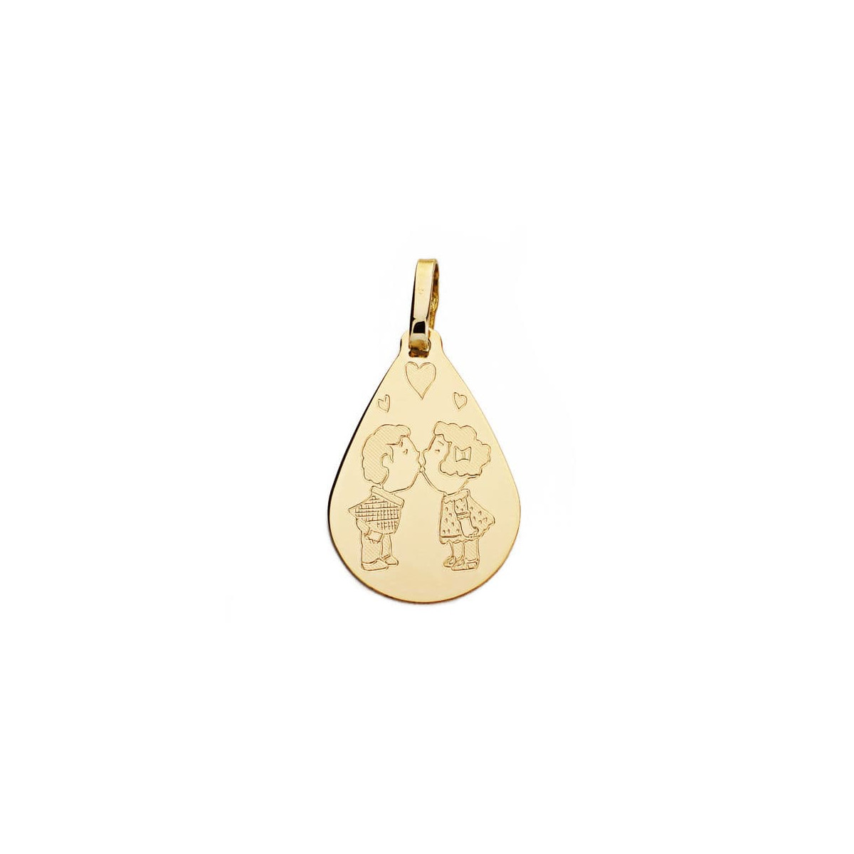18K COLGANTE ORO AMARILLO GOTA PAREJA 21X14 MM C. AMOR