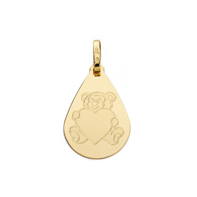 18K COLGANTEORO AMARILLO GOTA OSO CORAZON 21X14 MM C. AMOR