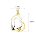 18K COLGANTE CORAZON ORO BICOLOR 16X14 MM Y CIRCONITA C. AMOR