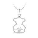 18K COLGANTE ORO BLANCO OSO CIRCONITA ORO BLANCO