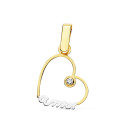 18K COLGANTE ORO AMARILLO CORAZON AMOR 14X14 MM C. AMOR