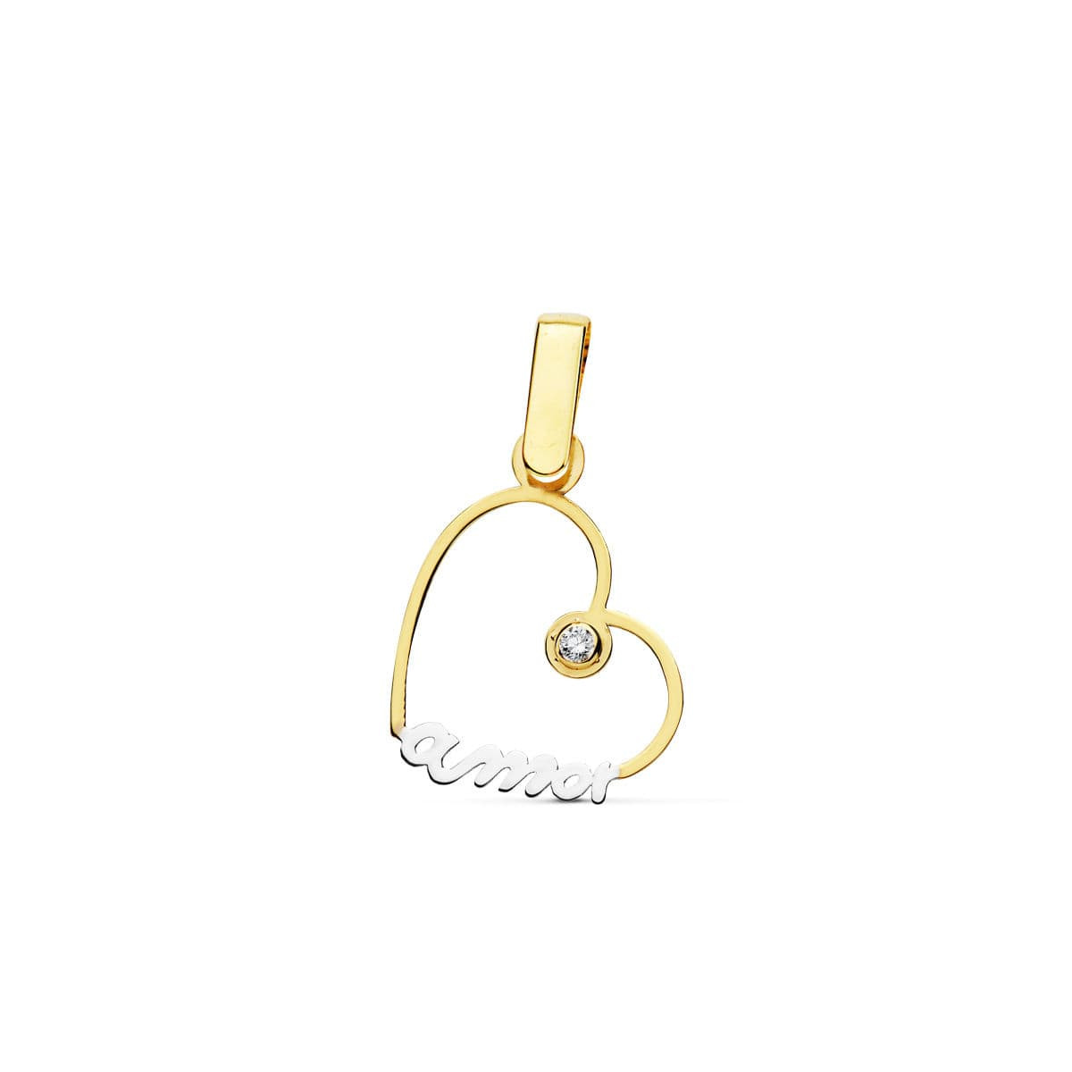 18K COLGANTE ORO AMARILLO CORAZON AMOR 14X14 MM C. AMOR