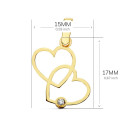 18K COLGANTE ORO AMARILLO 2 CORAZONES 17X15 MM C. AMOR