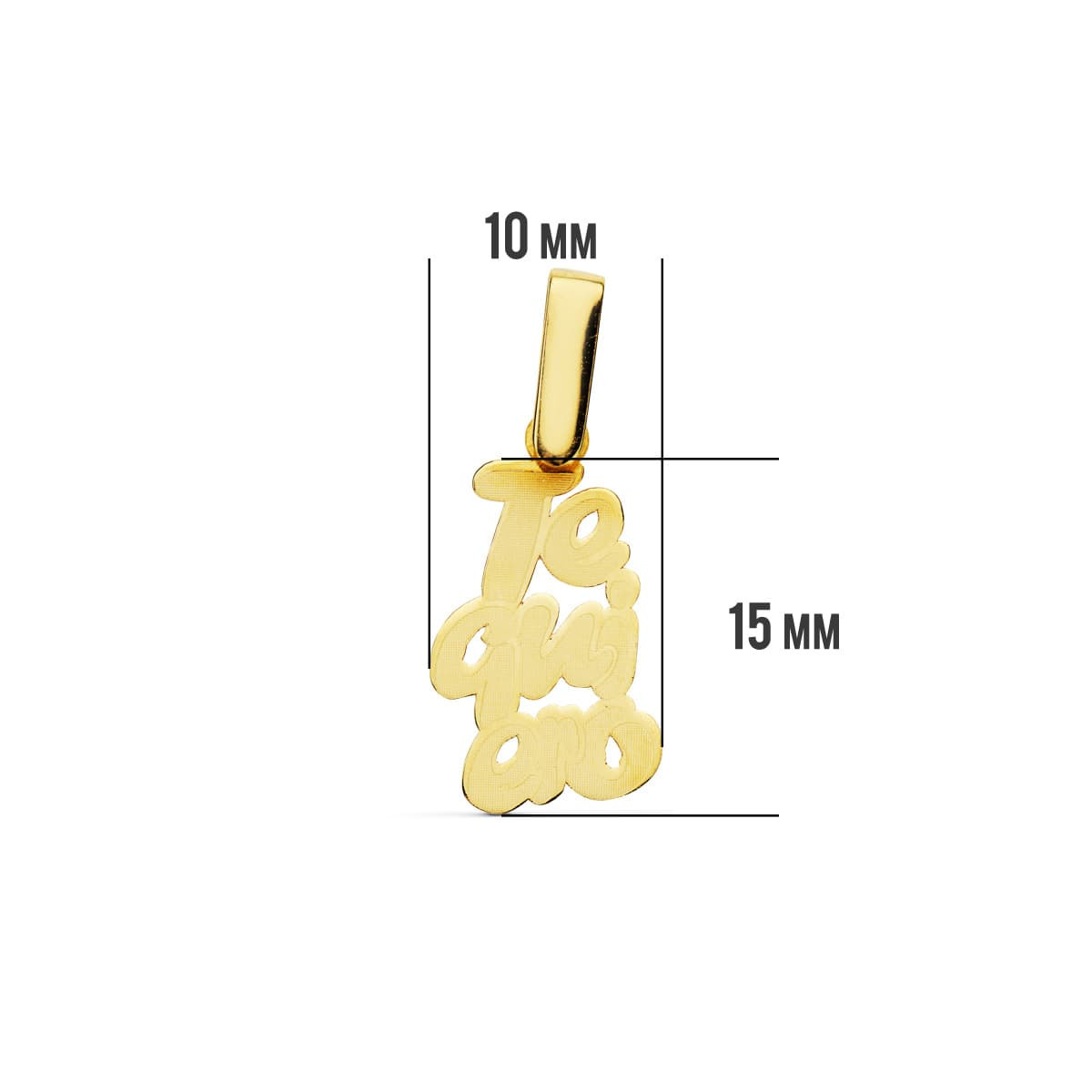 18K COLGANTE ORO AMARILLO " TE QUIERO " LASER. 17X10 MM C. AMOR