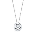 18K GARGANTILLA ORO BLANCO CHATON 5MM DIAMANTE NATURAL 0,045 QTS. H-I CADENA 42CM