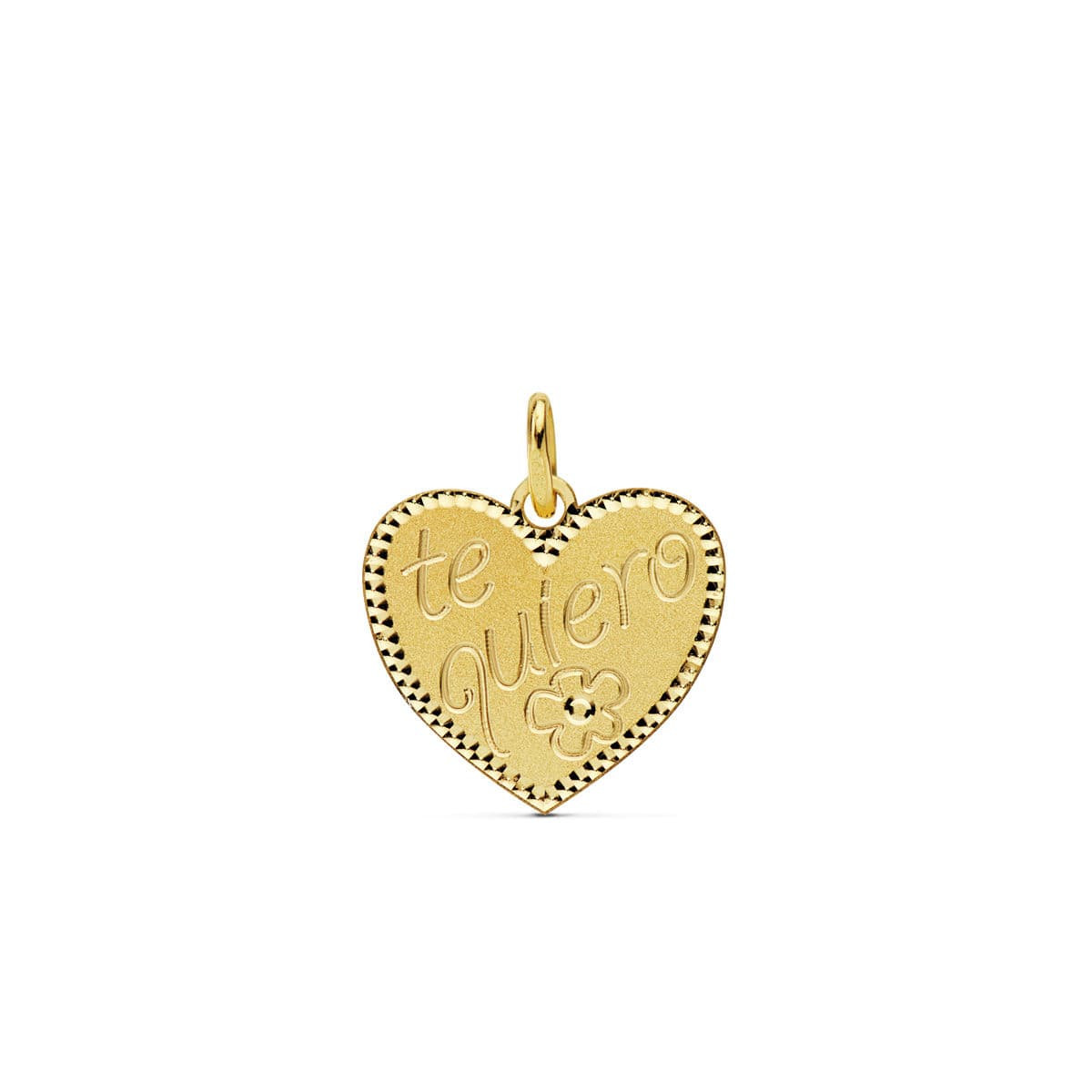 18K COLGANTE ORO AMARILLO CORAZON " TE QUIERO " 16X15 MM C. AMOR