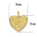 18K COLGANTE ORO AMARILLO CORAZON " TE QUIERO " 16X15 MM C. AMOR