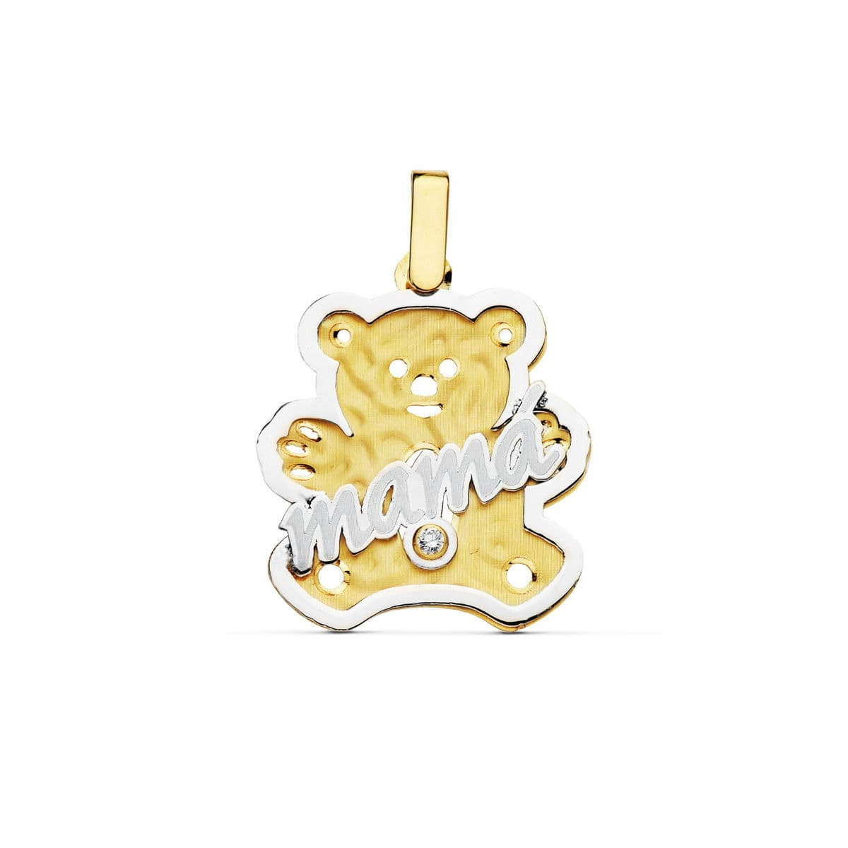 18K COLGANTE BICOLOR MAMA OSO. 22X21 MM