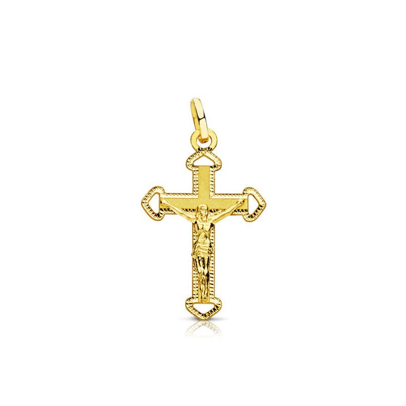18K CRUZ ORO AMARILLO CON CRISTO. 23X14 MM