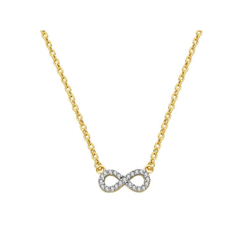 18K COLGANTE ORO BICOLOR INFINITO 12X5 MMCADENA 45CM C. AMOR