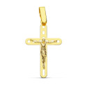 18K CRUZ ORO AMARILLO CON CRISTO CALADA 26X16 MM