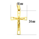 18K CRUZ ORO AMARILLO CON CRISTO CALADA 26X16 MM
