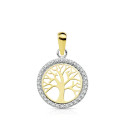 18K COLGANTE ORO BICOLOR ARBOL DE LA VIDA 13 MM