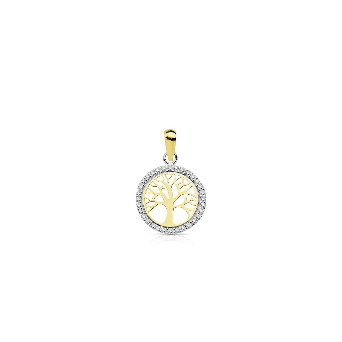 18K COLGANTE ORO BICOLOR ARBOL DE LA VIDA 13 MM