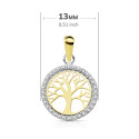 18K COLGANTE ORO BICOLOR ARBOL DE LA VIDA 13 MM