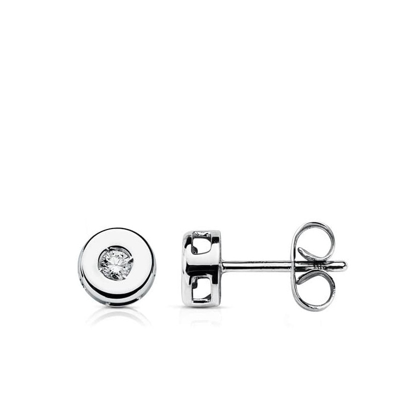 18K PENDIENTES ORO BLANCO DIAMANTES LABORATORIO TALLA BRILLANTE 0,100 QTS. VS2-G. MEDIDA: 6 MM. CIERRE PRESION
