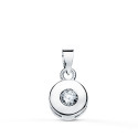 18K COLGANTE ORO BLANCO CHATON 6 MM DIAMANTE NATURAL TALLA BRILLANTES 0,065 QTS SI-H