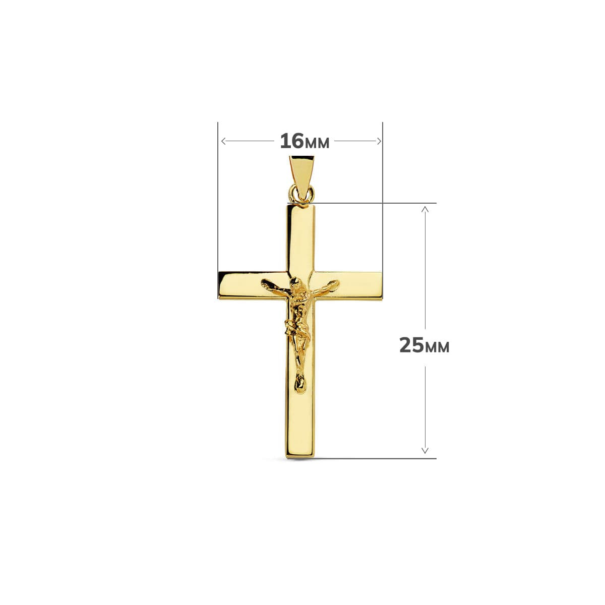 18K CRUZ ORO AMARILLO CON CRISTO 25X16X3 MM