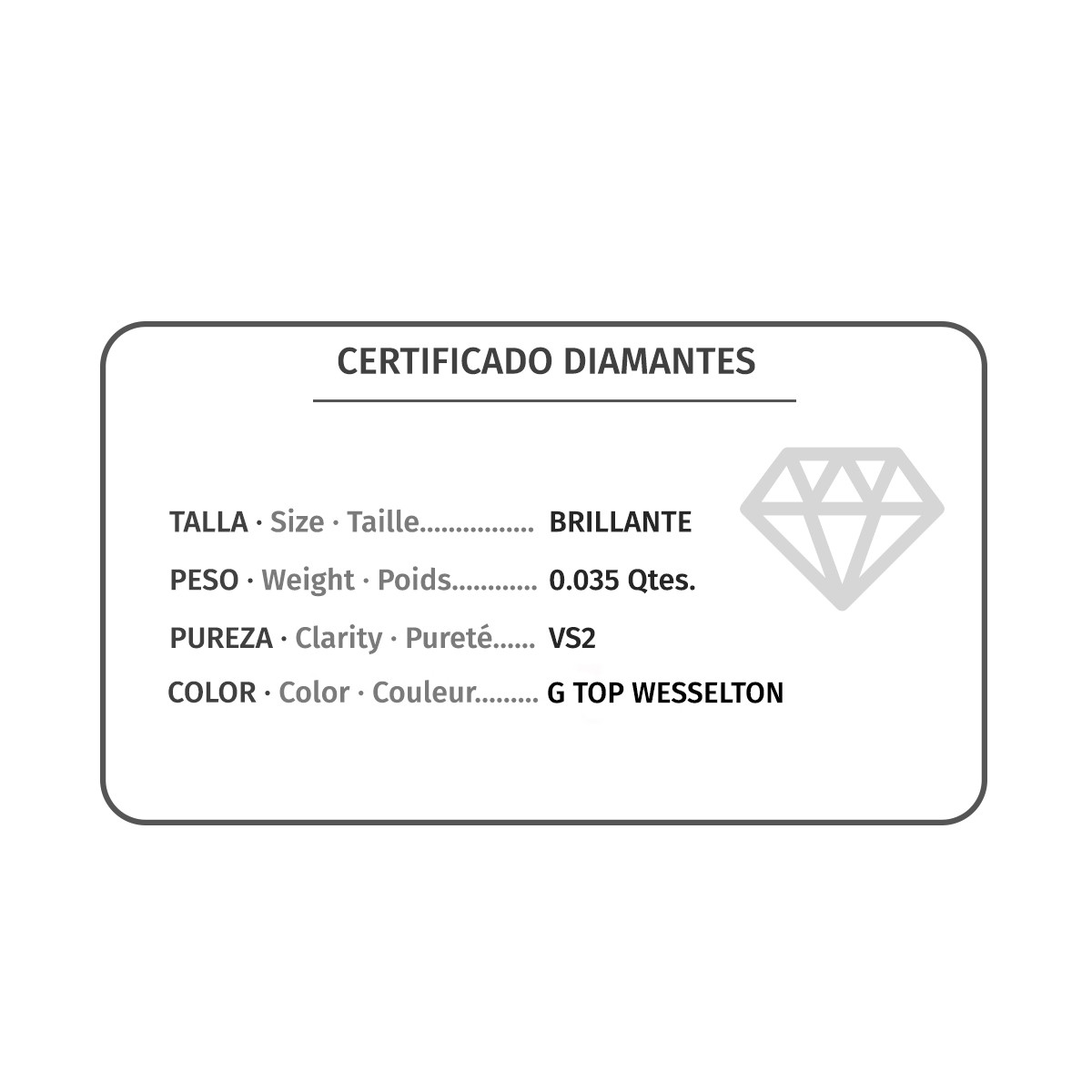 18K GARGANTILLA ORO BLANCO CHATON 5,5 MM DIAMANTE NATURAL 0,035 QTS. H-I CADENA 42CM