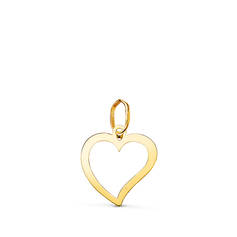 18K COLGANTE ORO AMARILLO CORAZON CALADO EN BRILLO. MEDIDA: 14 X 13 MM CC. AMOR