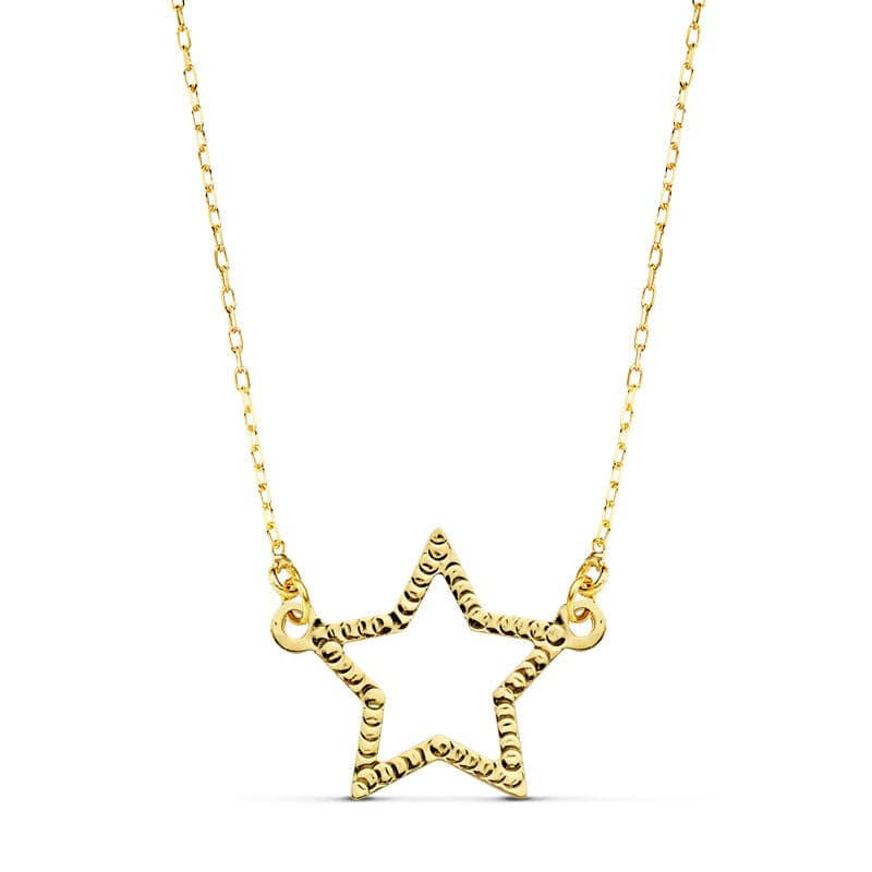 18K COLLAR ORO AMARILLO ESTRELLA 14X11 MM 45CM