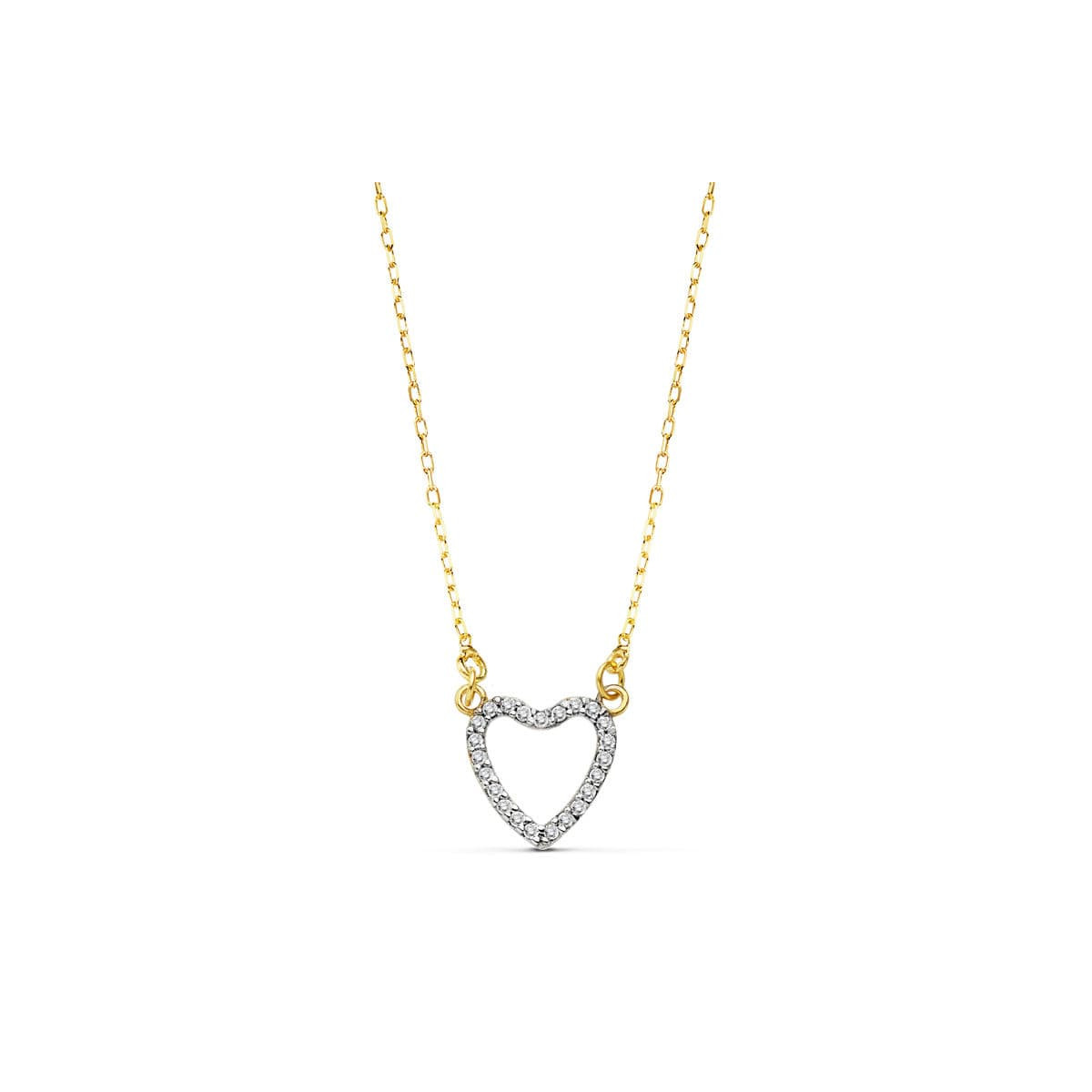 18K GARGANTILLA ORO AMARILLO CORAZON 10X10 MM 42CM C. AMOR