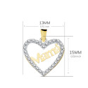 18K COLGANTE ORO BICOLOR CORAZON MAMA 15X13 MM