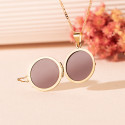 18K GUARDAPELO DIJE PORTAFOTOS ORO AMARILLO REDONDO LISO 21 MM