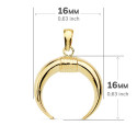18K COLGANTE AMULETO ORO AMARILLO CUERNO 16X16 MM